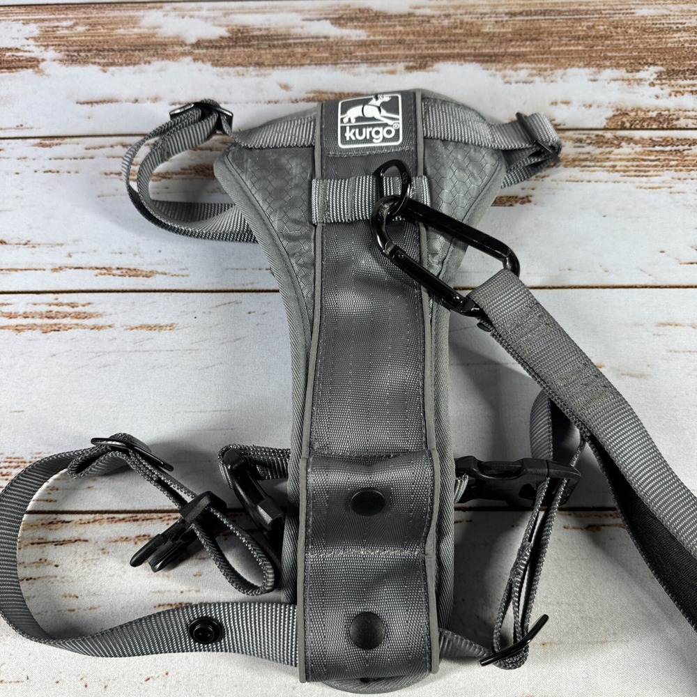 Kurgo Journey Air Dog Harness Gray Size Large No-Pull Chest Plate Padded